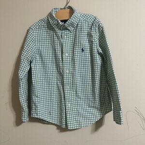 Polo by Ralph Lauren Kids Green and Blue Checkered Shirt